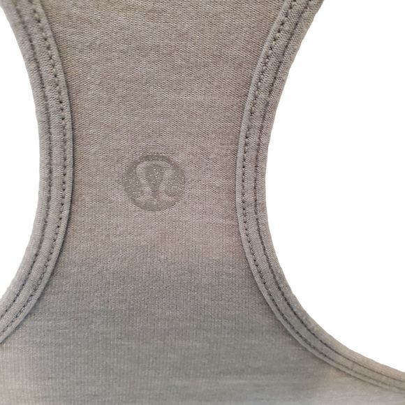 Lululemon Gray Cool Reversible Racerback Tank Contrast Stitch Reflective Logo 4 - Picture 5 of 7